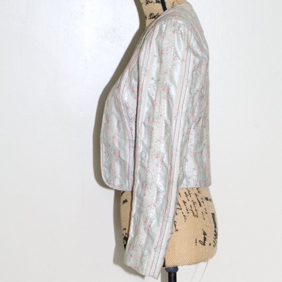 Vtg MJ Concepts in Sportswear Victorian Open Cropped Brocade Jacket Women's XS/S - Picture 5 of 14